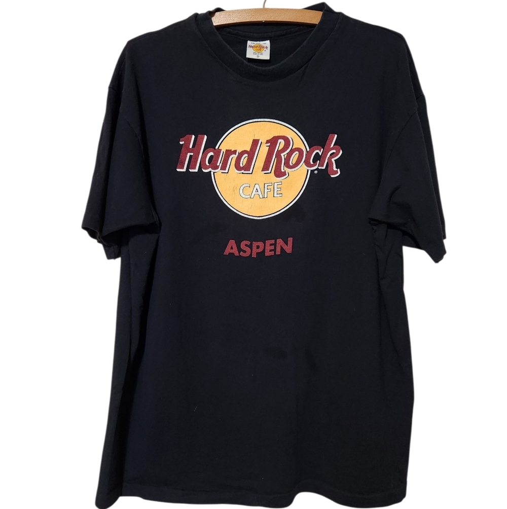 Vintage Hard Rock Cafe Aspen Colorado 100% Cotton Made in USA T-Shirt Size XL